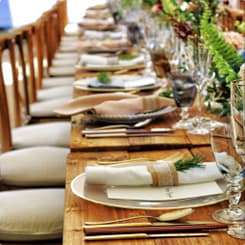 table setting with dishes